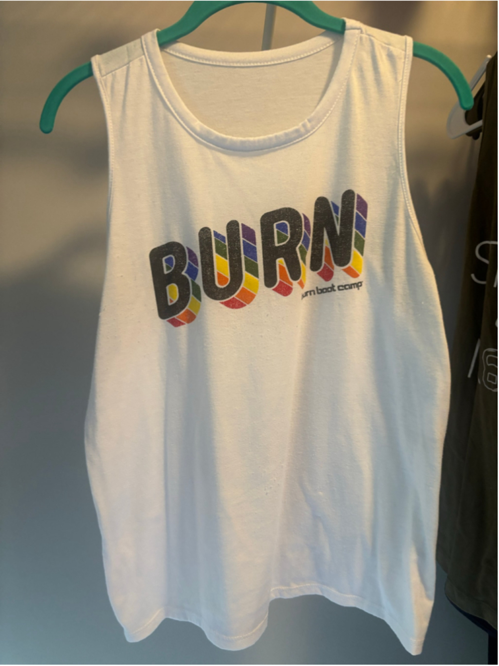Burn boot camp rainbow graphic tank